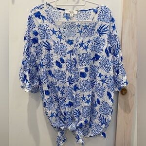 C by one Fish Blouse / Shirt Sz. 3X